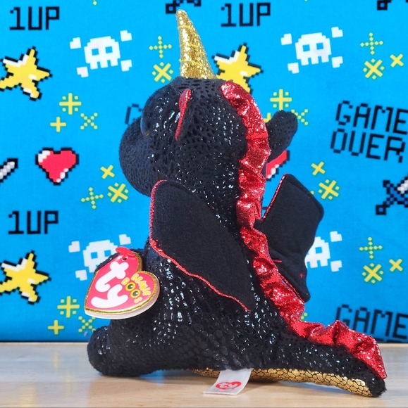 TY Beanie Boos Grindal the Dragon 6" UltraSoft Halloween Collectible Plush NWT - Picture 4 of 12